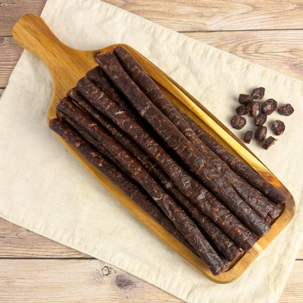 wagyu droewors on a wood cutting board main image