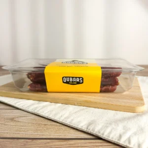 oubaas salami bites 200g side view of product